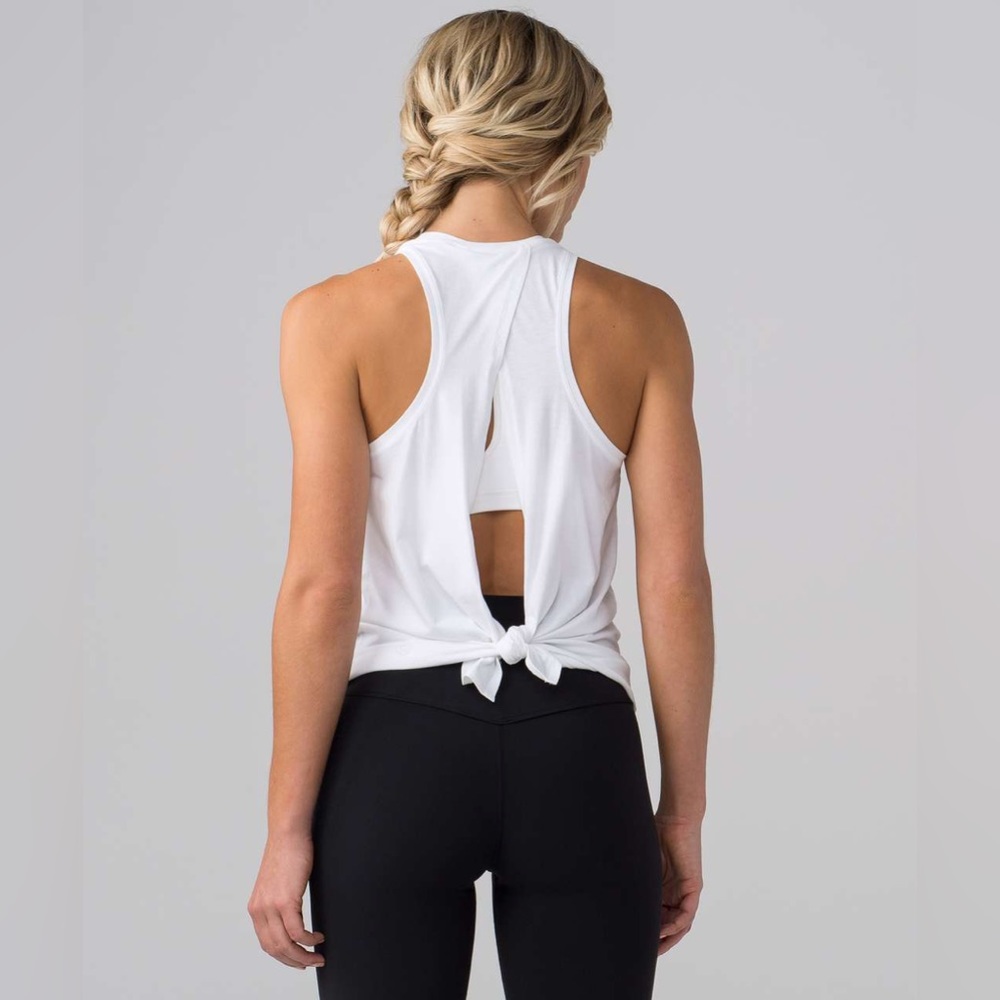 Lululemon All Tied Up Tank, White, Size 4